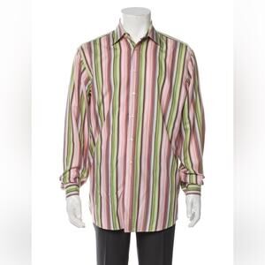 Etro Milano men’s stripes long sleeve dress shirt